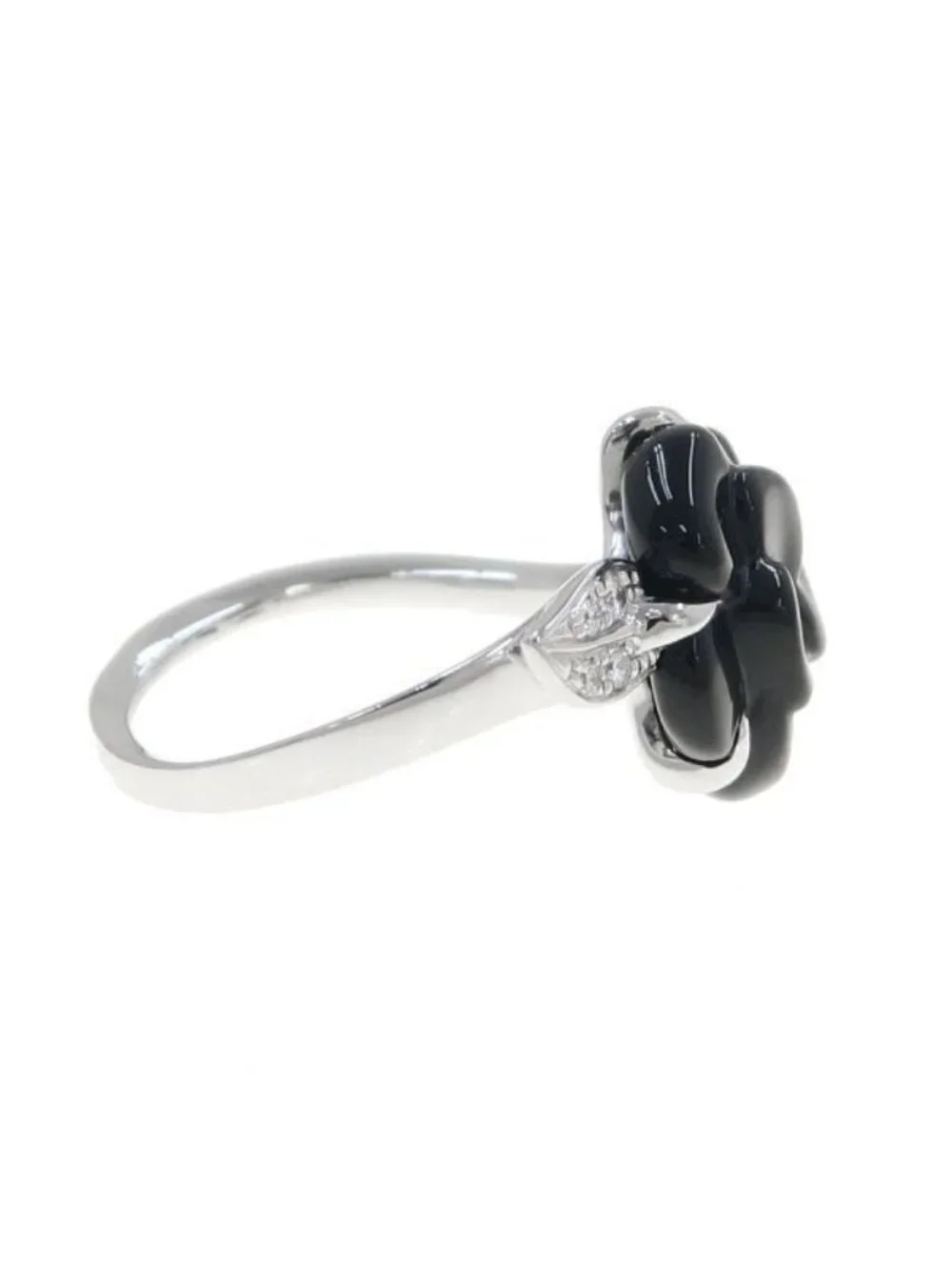 Chanel Camellia Ring Onyx & Diamond 46